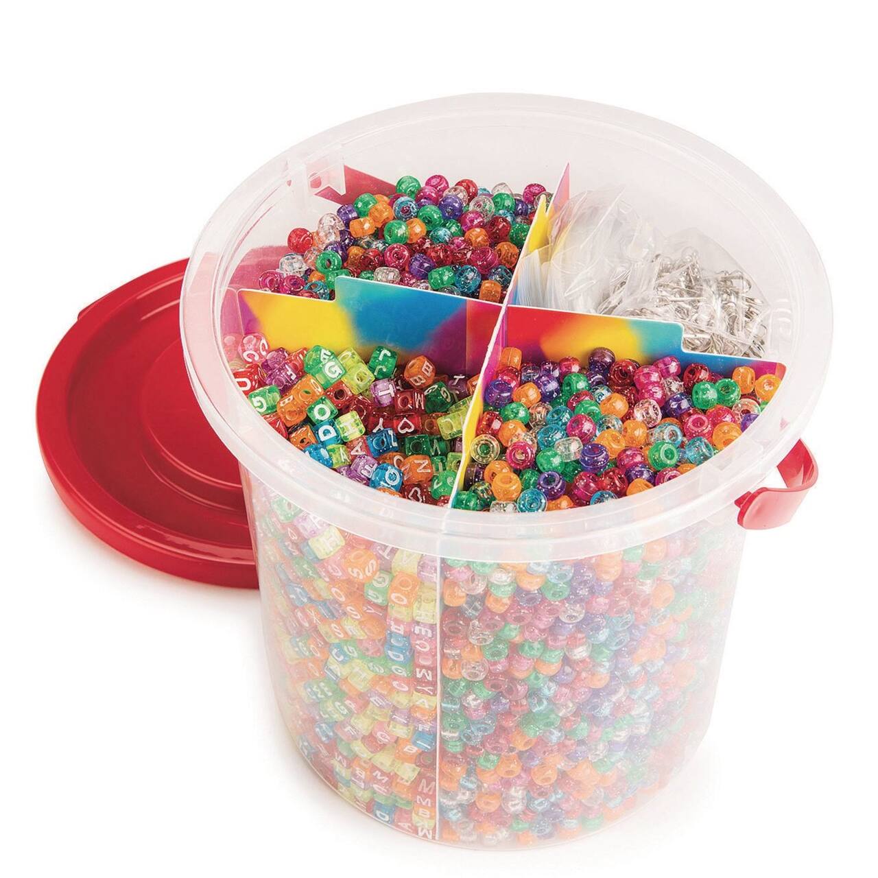 Color Splash!® Colorful Plastic Mixed Beads Bucket